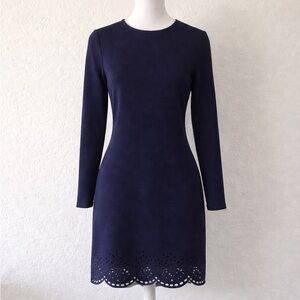 Elegant Navy Blue Long Sleeve Dress